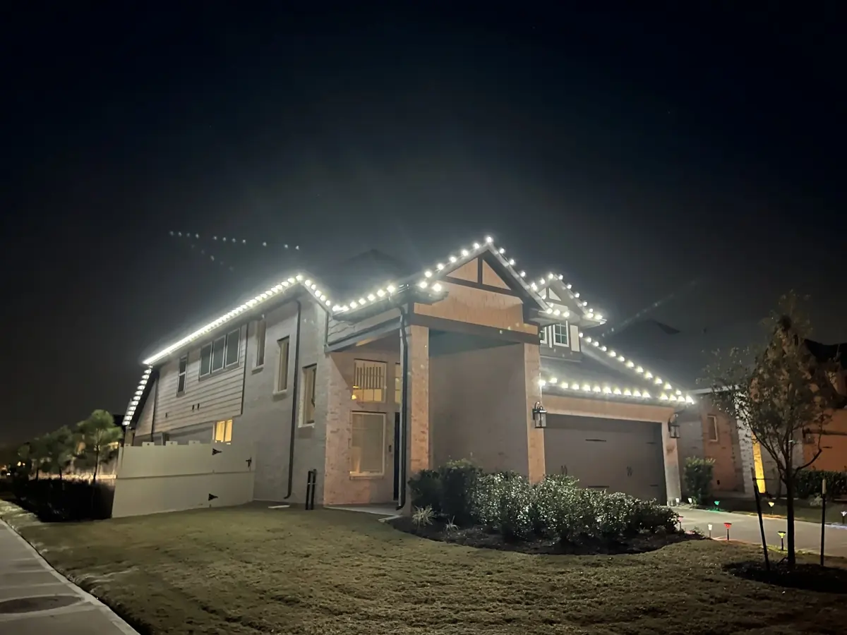 Holiday lighting display from an OCF installation