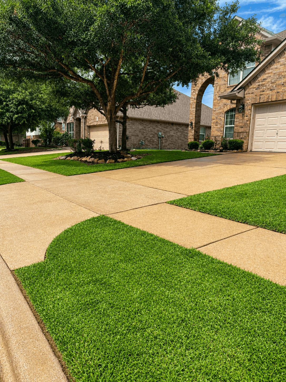 Concrete driveway pressure washing in Houston TX by Operation Clean Freedom